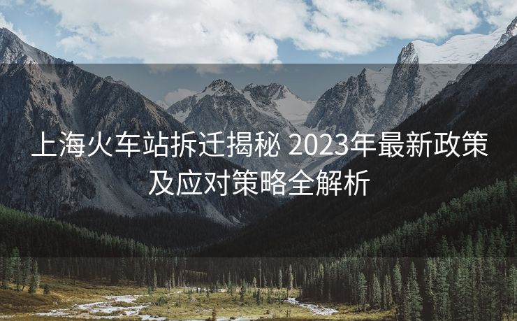 上?；疖囌静疬w揭秘 2023年最新政策及應(yīng)對策略全解析