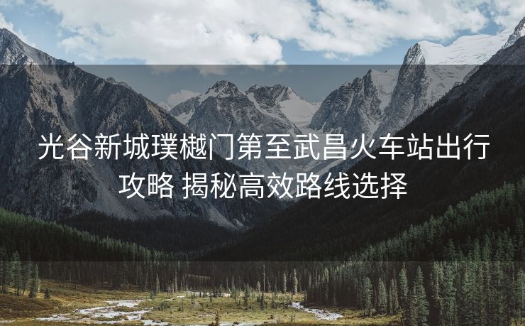 光谷新城璞樾門(mén)第至武昌火車(chē)站出行攻略 揭秘高效路線選擇