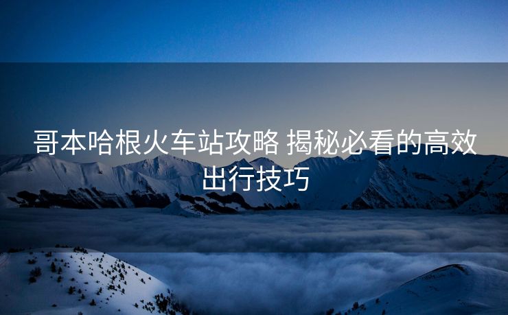 哥本哈根火車(chē)站攻略 揭秘必看的高效出行技巧