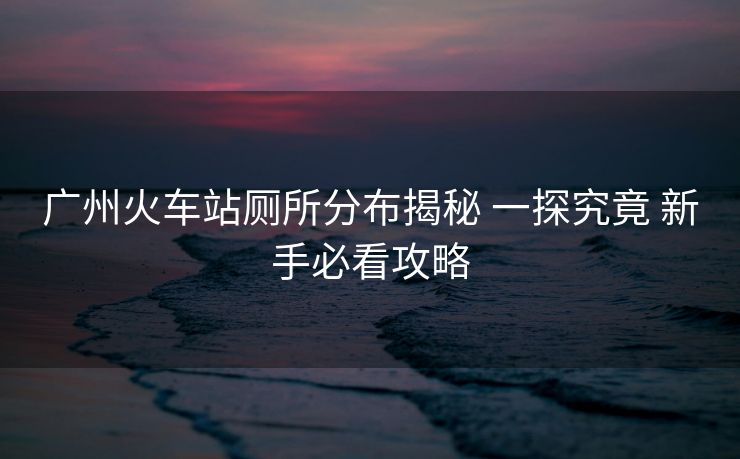 廣州火車站廁所分布揭秘 一探究竟 新手必看攻略 廣州火車站廁所分布揭秘 一探究竟 新手必看攻略