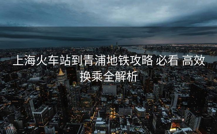 上?；疖囌镜角嗥值罔F攻略 必看 高效換乘全解析