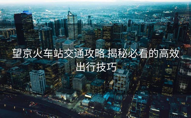 望京火車(chē)站交通攻略 揭秘必看的高效出行技巧