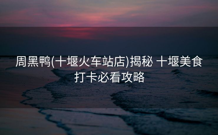 周黑鴨(十堰火車站店)揭秘 十堰美食打卡必看攻略