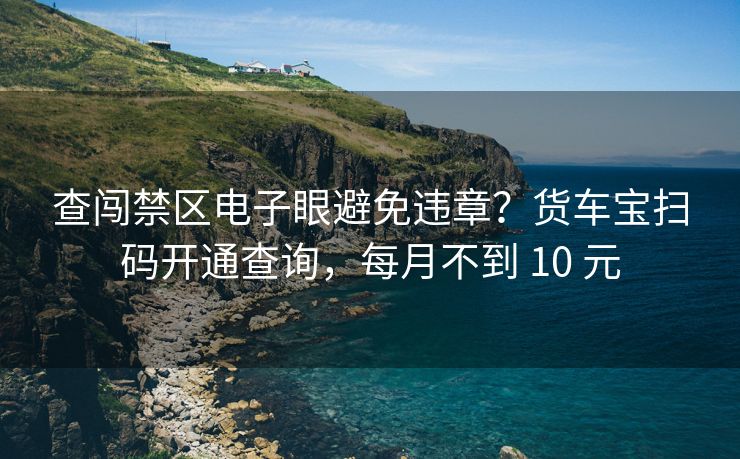 查闖禁區(qū)電子眼避免違章？貨車(chē)寶掃碼開(kāi)通查詢(xún)，每月不到 10 元