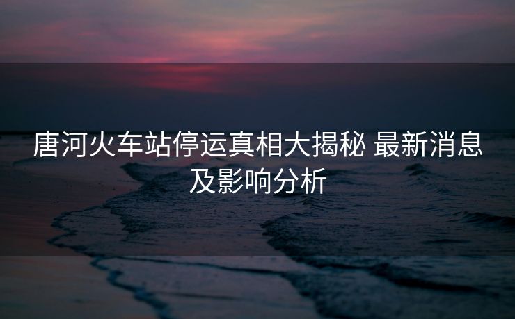 唐河火車(chē)站停運(yùn)真相大揭秘 最新消息及影響分析