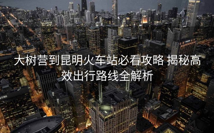 大樹(shù)營(yíng)到昆明火車(chē)站必看攻略 揭秘高效出行路線全解析