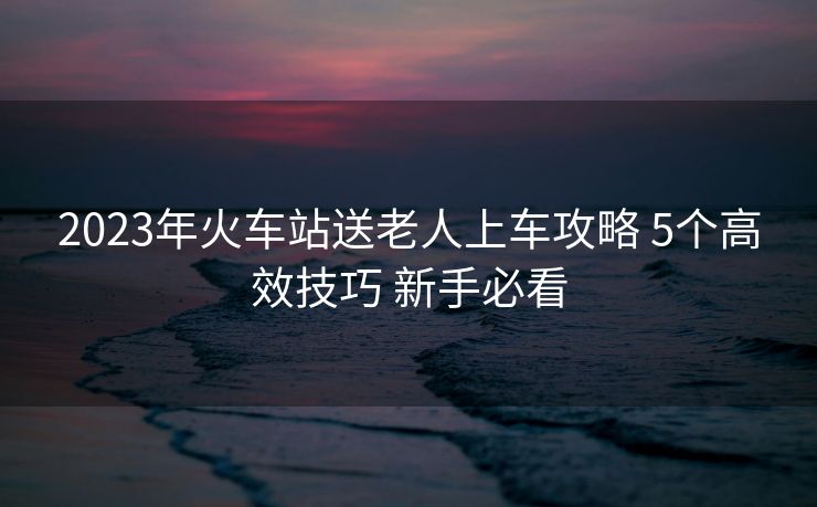 2023年火車(chē)站送老人上車(chē)攻略 5個(gè)高效技巧 新手必看
